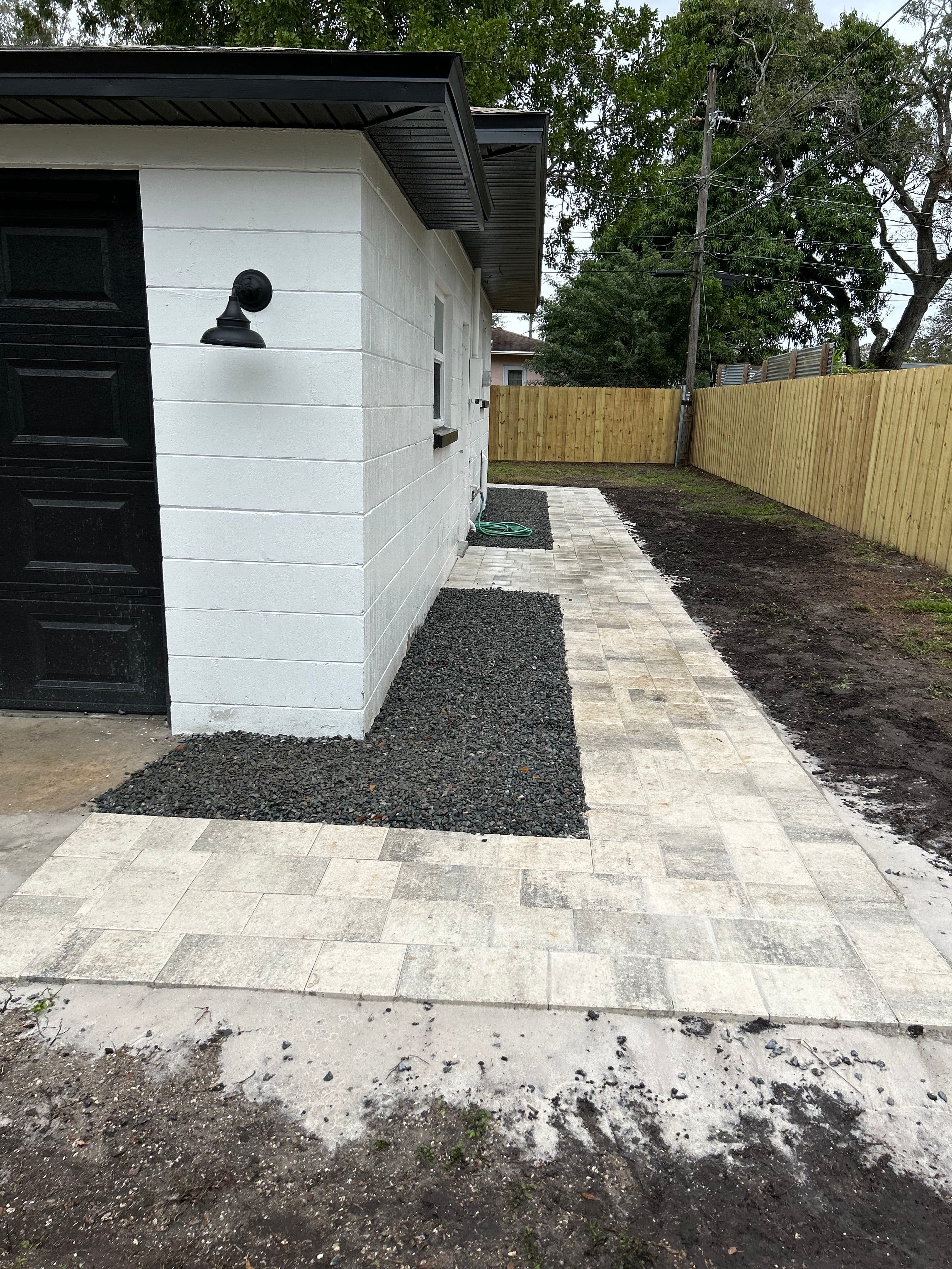 Project New Paver Pathway and Wood Fence Installation image