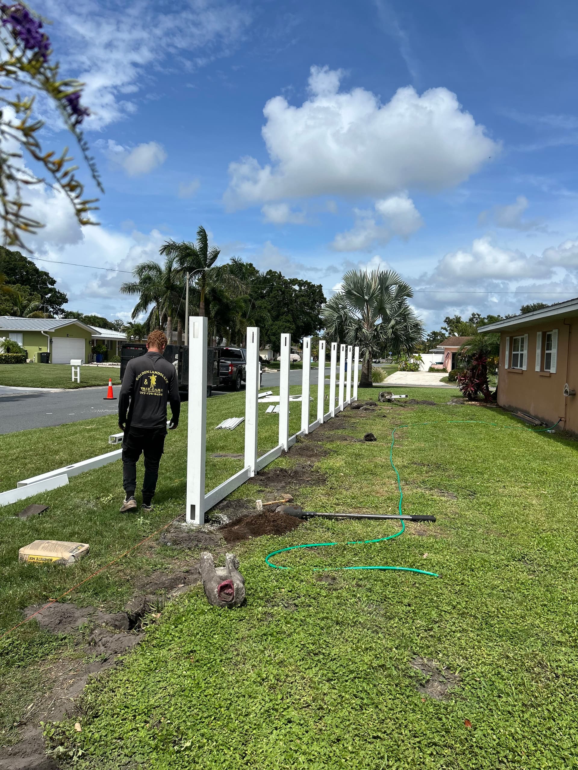 White Vinyl Fence Installation