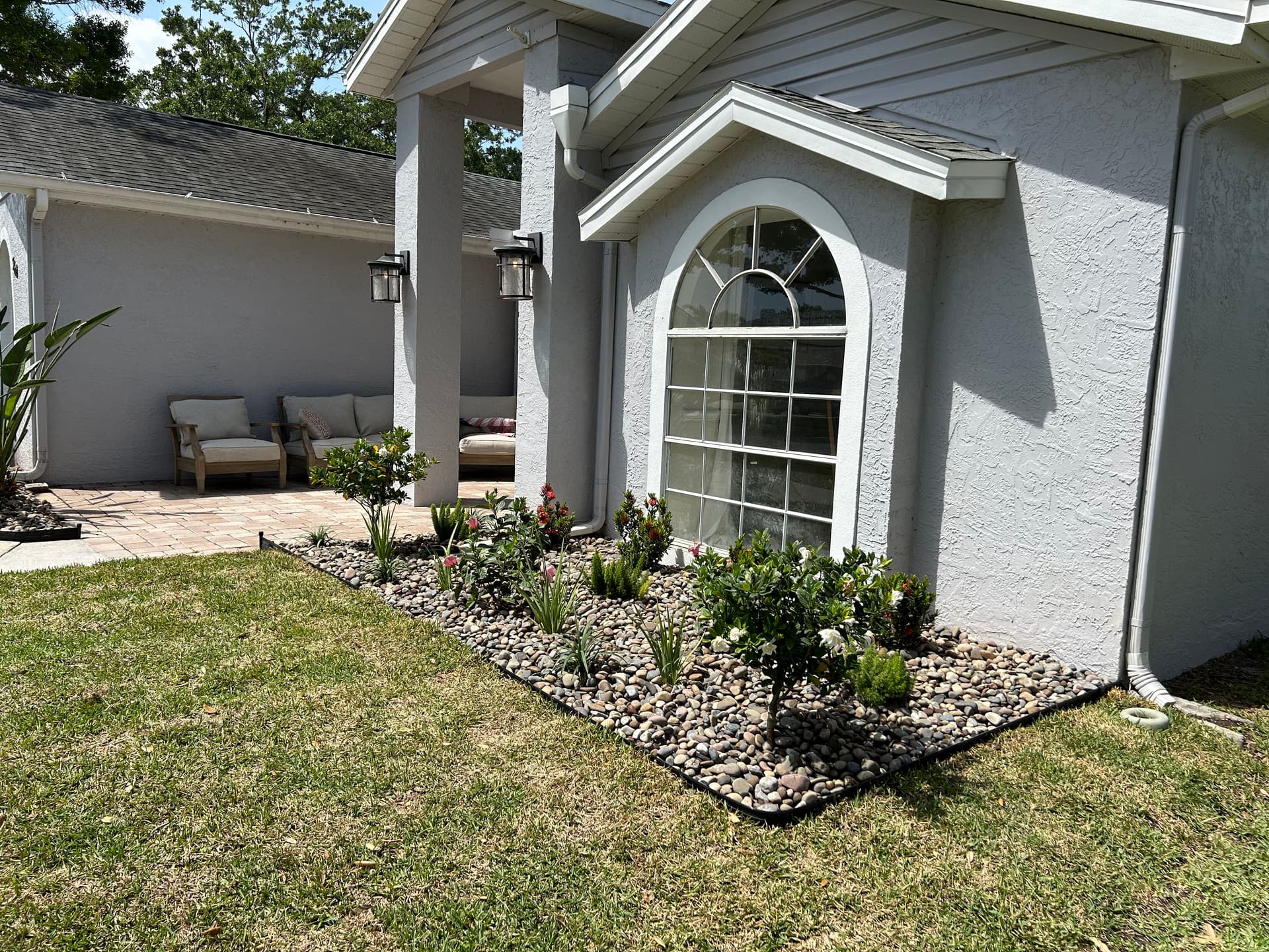 Elegant Front Yard Reimagining with Rock Accents