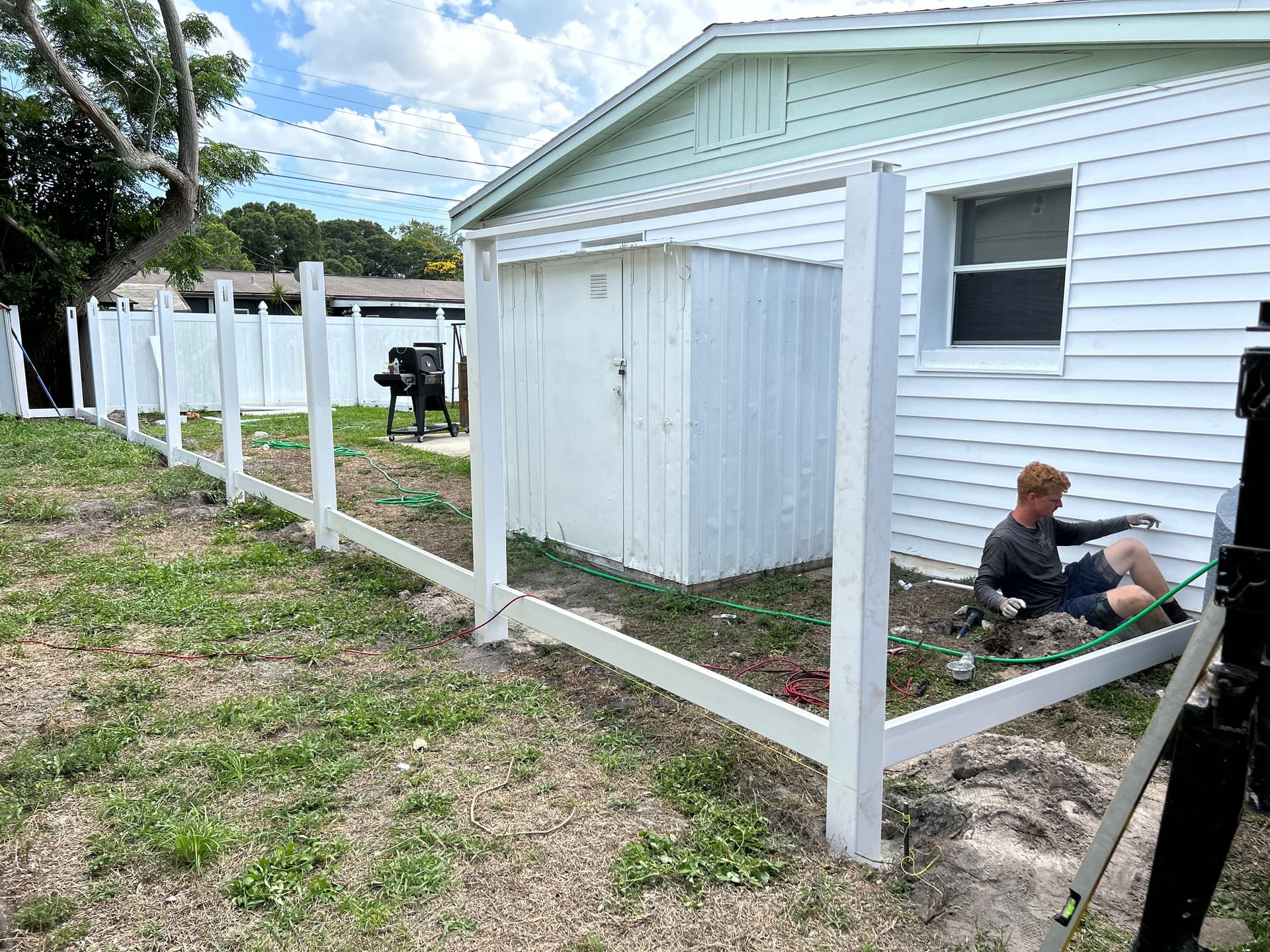 Gallery photos for Stylish White Vinyl Fence Installation: Image #5