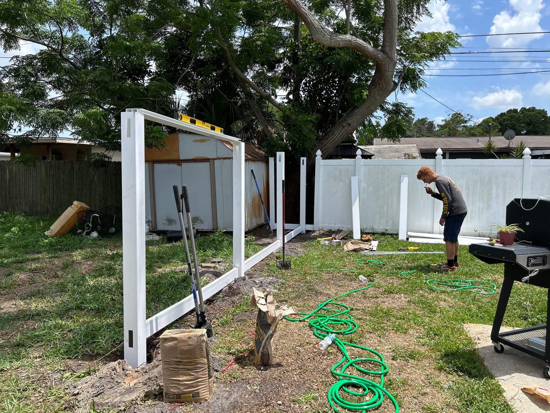 Gallery photos for Stylish White Vinyl Fence Installation: Image #2