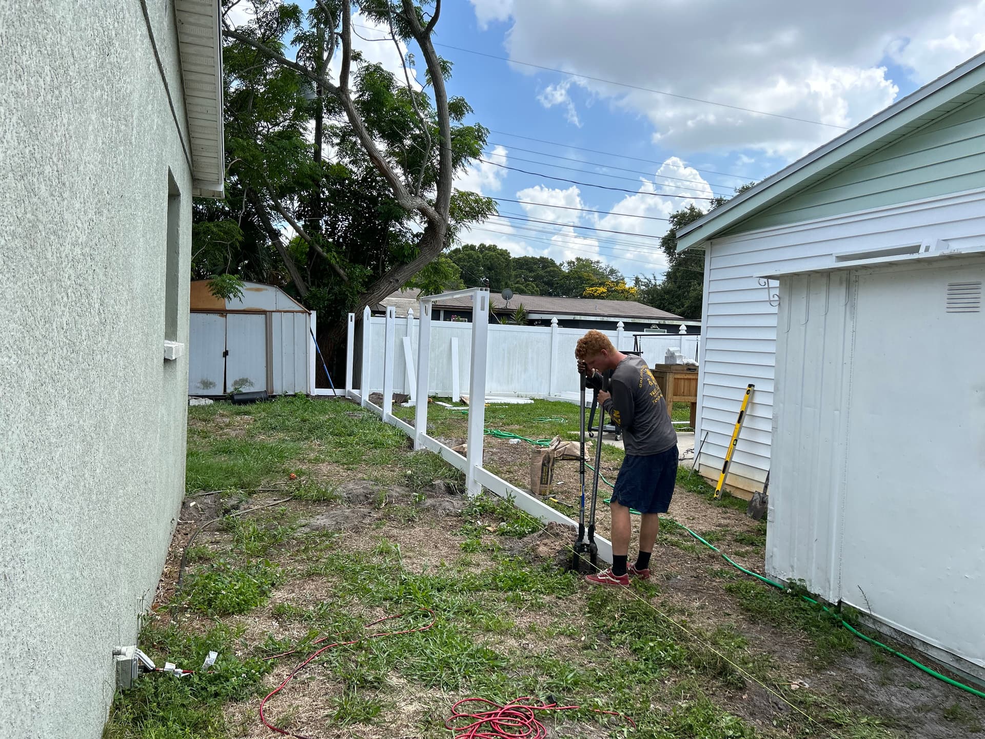 Gallery photos for Stylish White Vinyl Fence Installation: Image #3